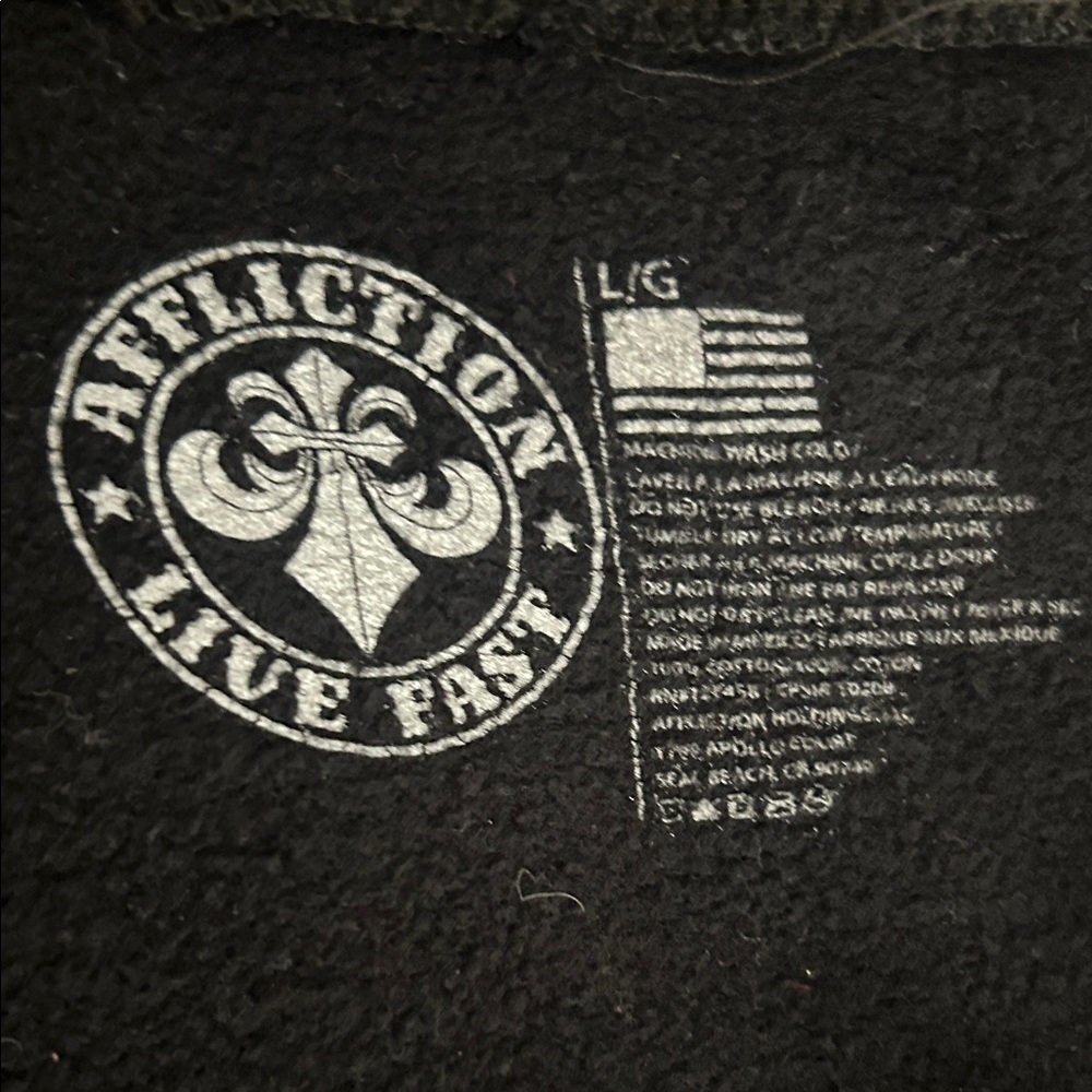 Affliction Black and White Graphic Hoodie - Picture 2 of 3